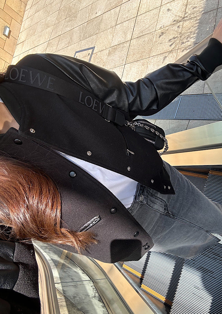 Melton fake leather blouson LD032