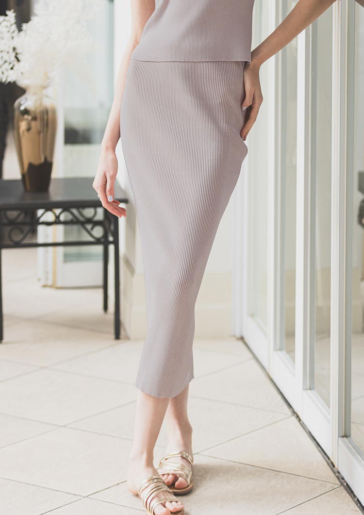Summer rib knit tight Skirt LD011