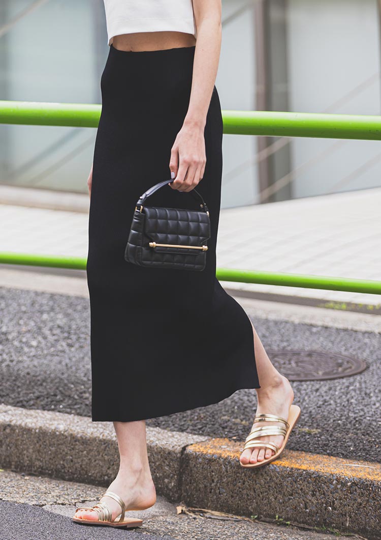 Summer rib knit tight Skirt LD011