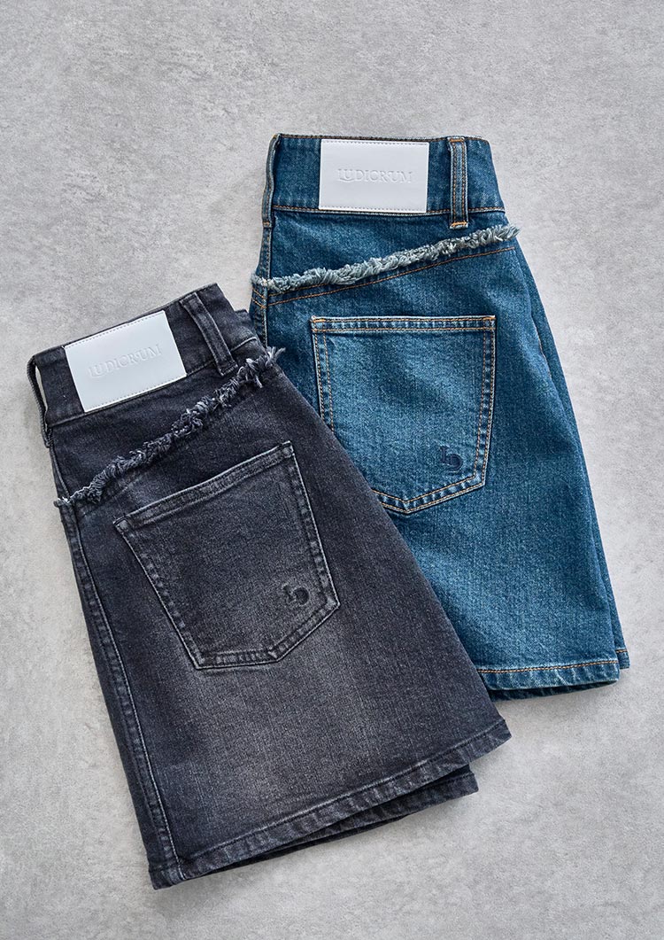 LD Back fringe denim skirt LD025