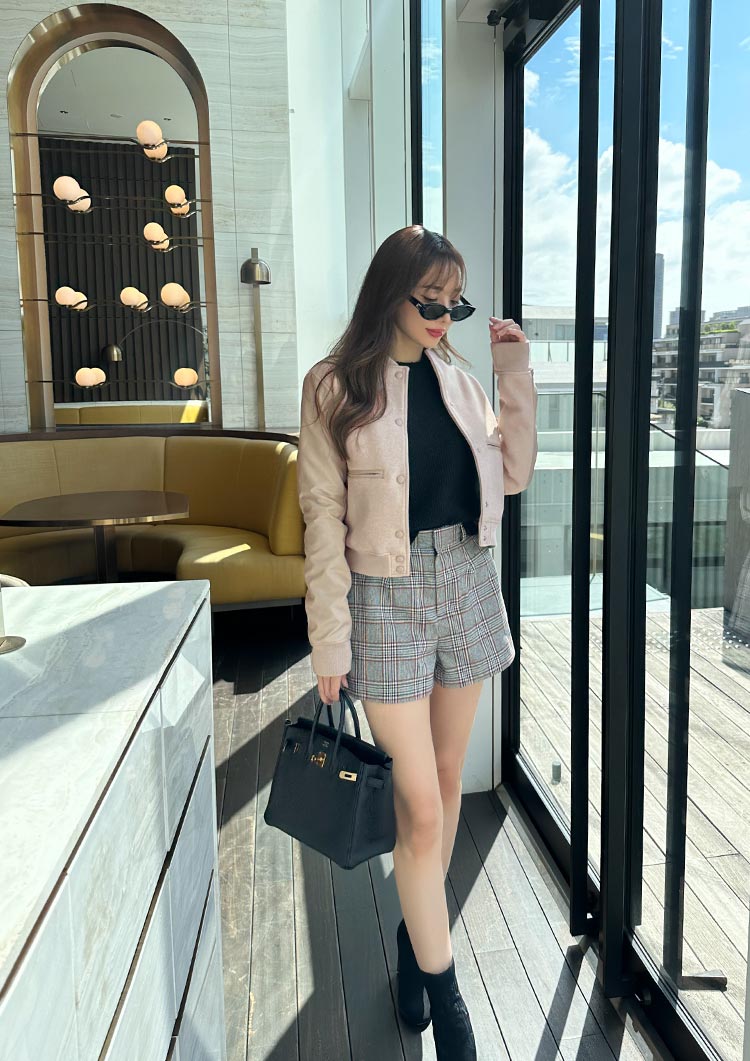 Melton fake leather blouson LD032