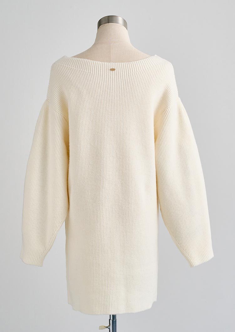 Off shoulder knit onepiece LD033