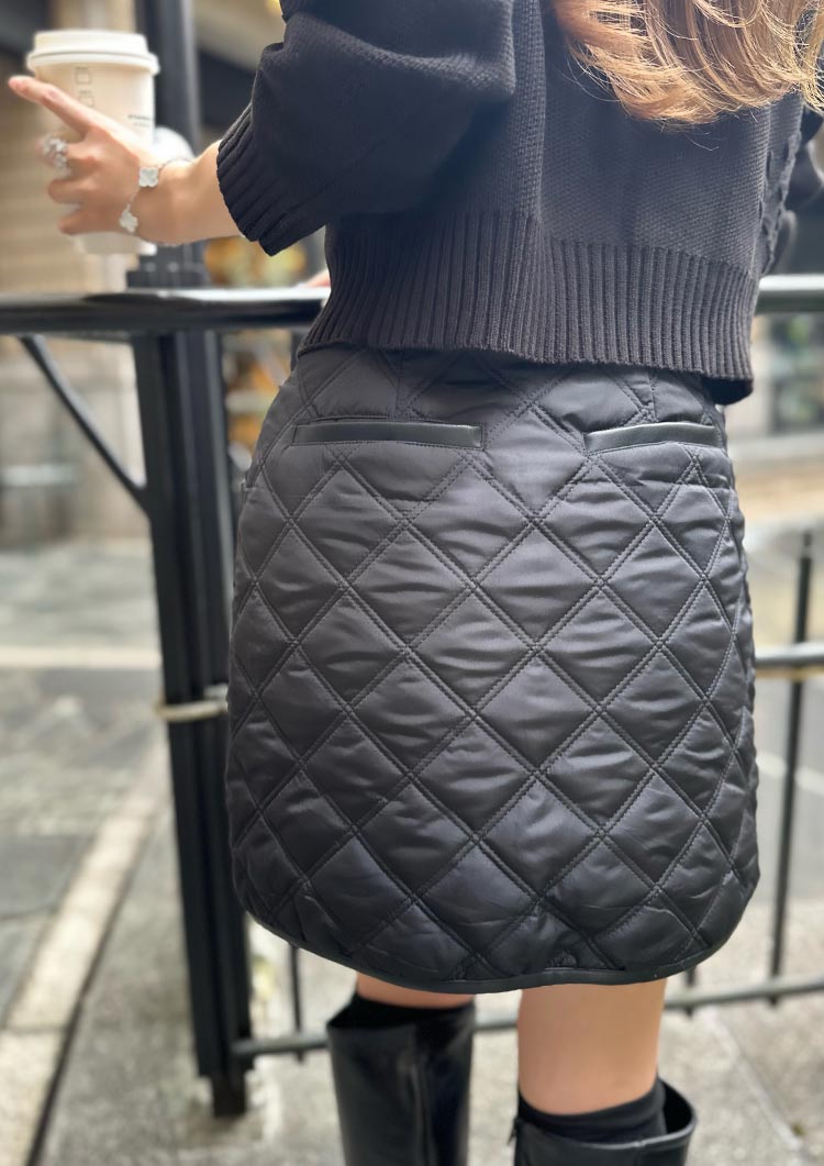 Quilted wrap mini skirt LD034