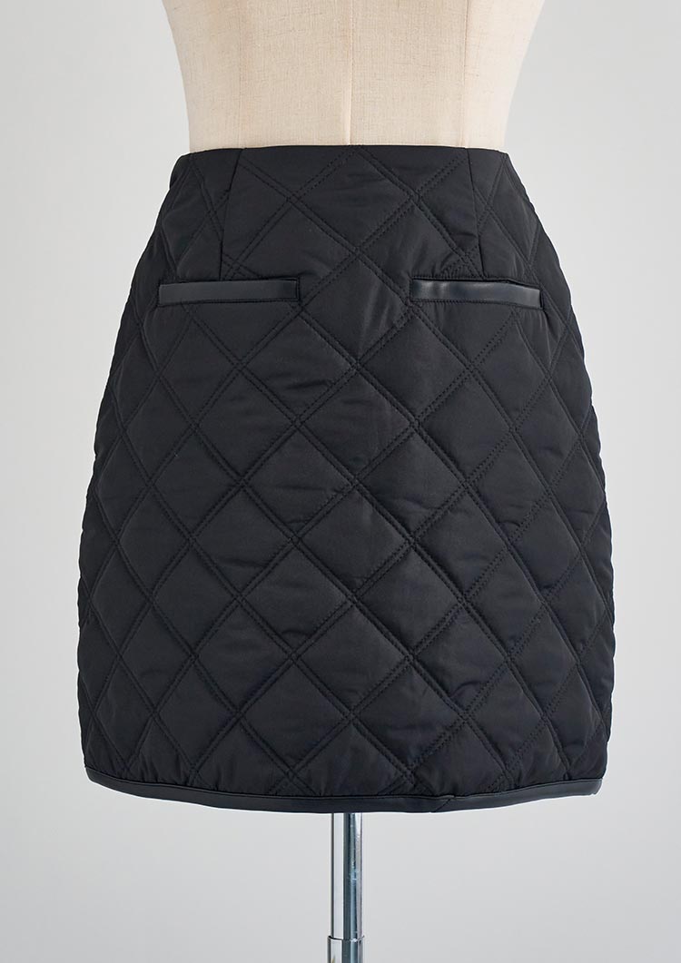 Quilted wrap mini skirt LD034
