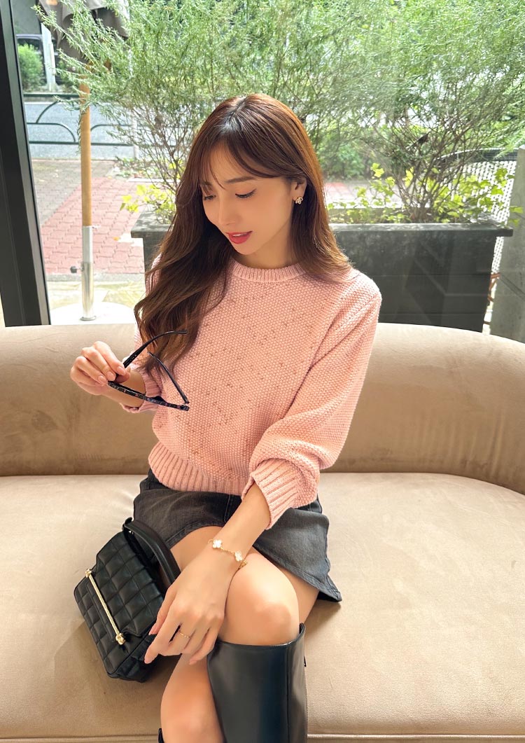 Mix knit top LD038