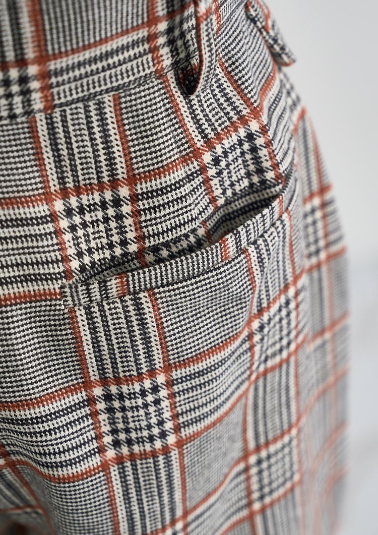Glen check short pants LD040