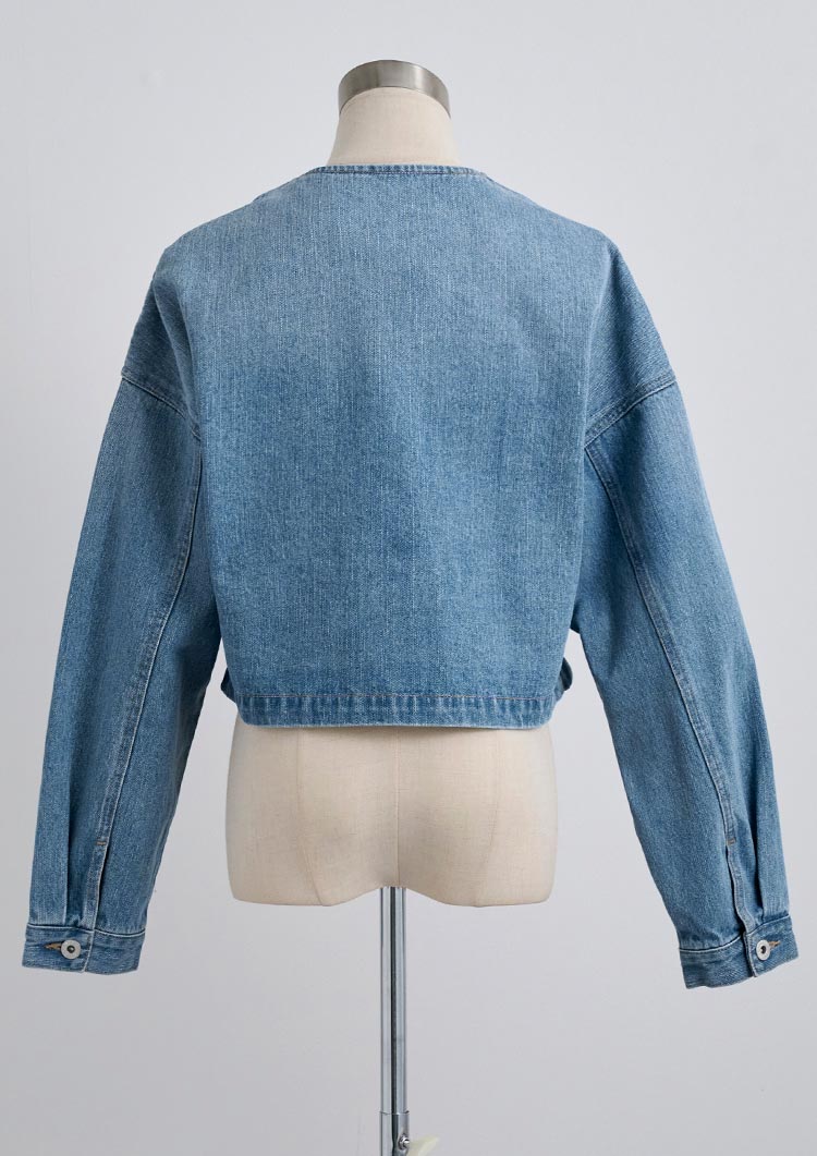 LD Collarless denim jacket LD045
