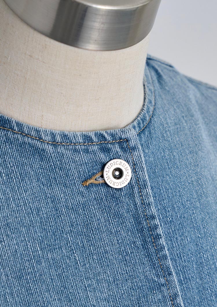 LD Collarless denim jacket LD045