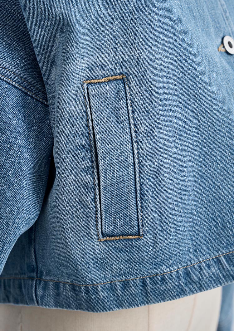 LD Collarless denim jacket LD045