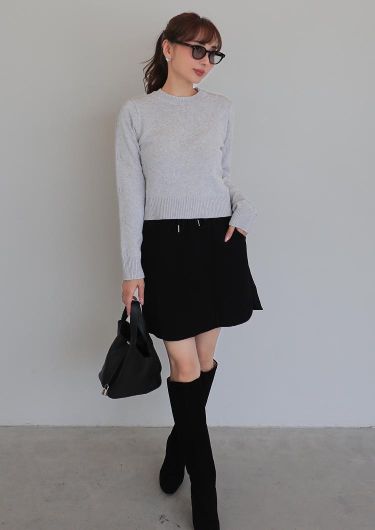 Diver sweat mini skirt LD048