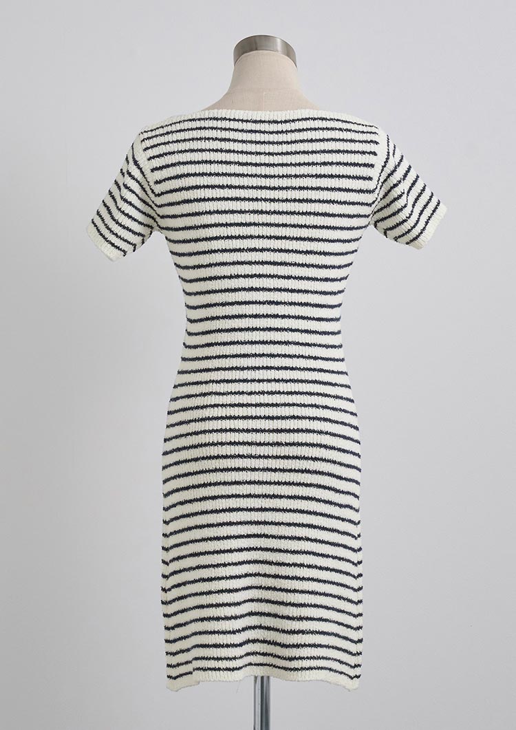 Loop yarn border knit onepiece LD050