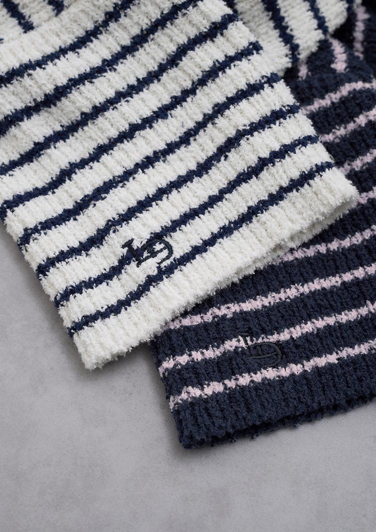 Loop yarn border knit onepiece LD050