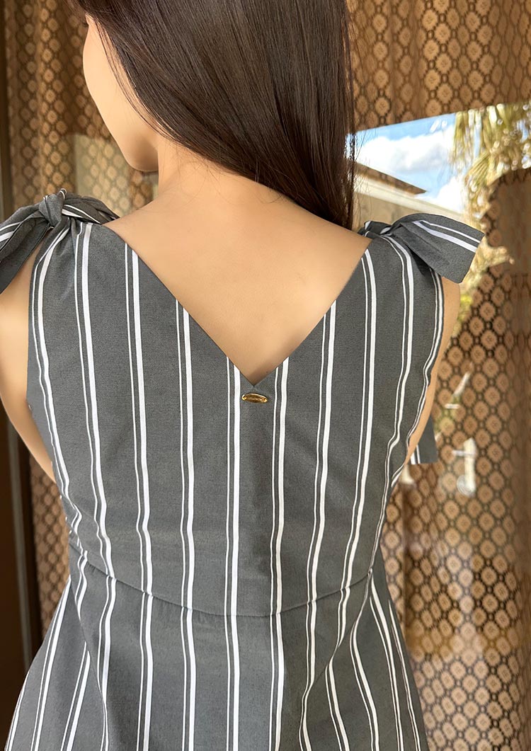 Shoulder ribbon blouse LD055