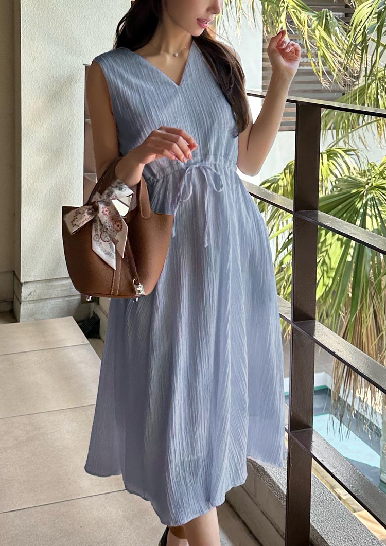 Vneck drawstring dress LD056