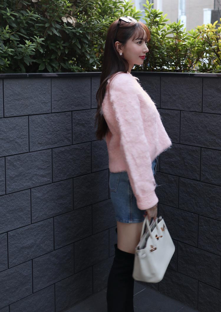 Cotton candy knit jacket LD063