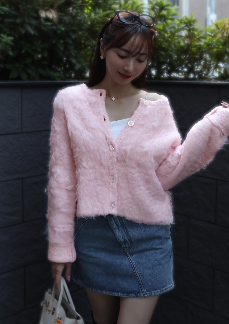 Cotton candy knit jacket LD063
