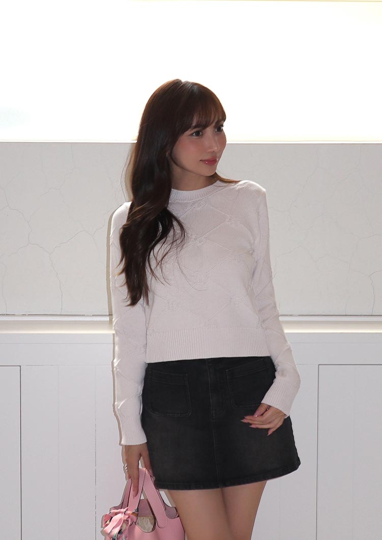 LD jacquard knit top LD067
