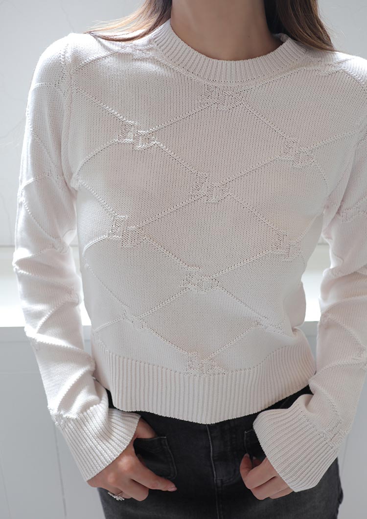 LD jacquard knit top LD067