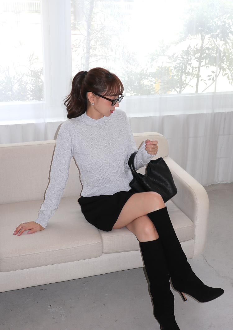 LD jacquard knit top LD067