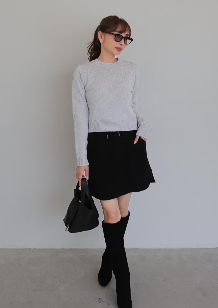 LD jacquard knit top LD067