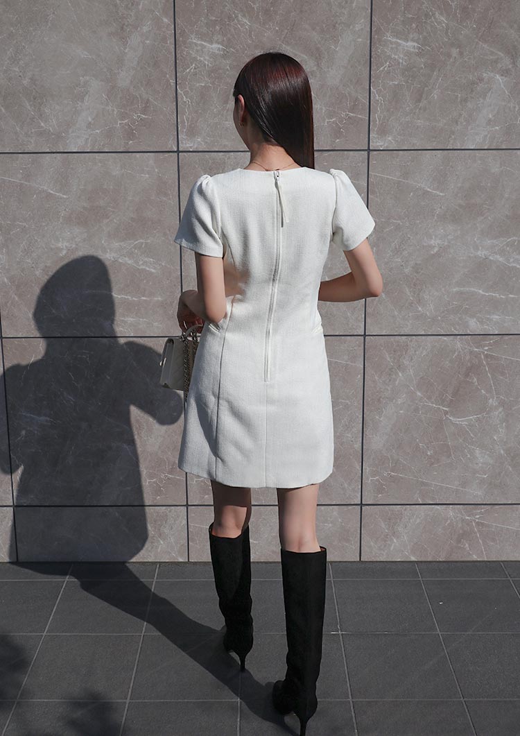 Short sleeve tweed onepiece LD069