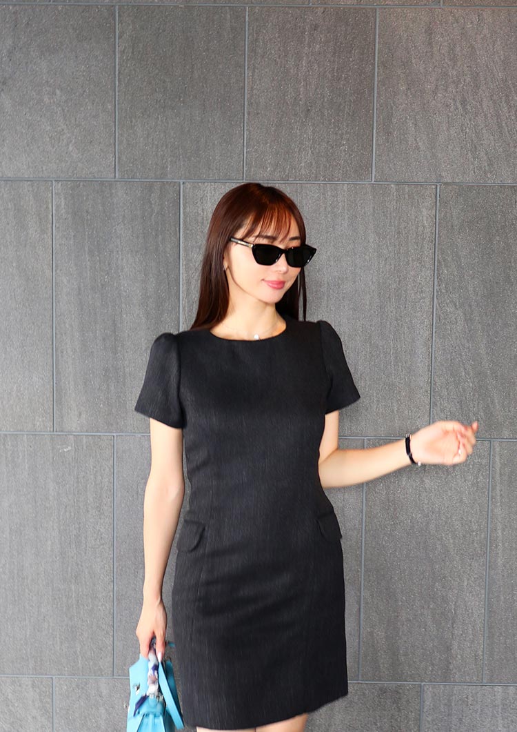 Short sleeve tweed onepiece LD069