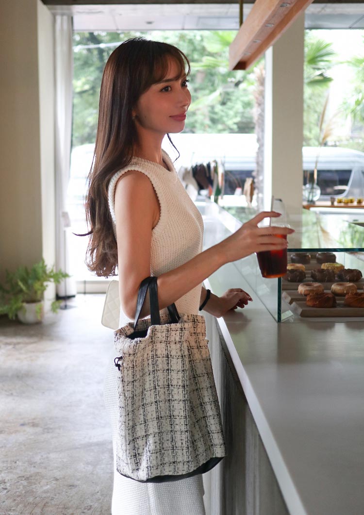 Tweed tote bag LD073