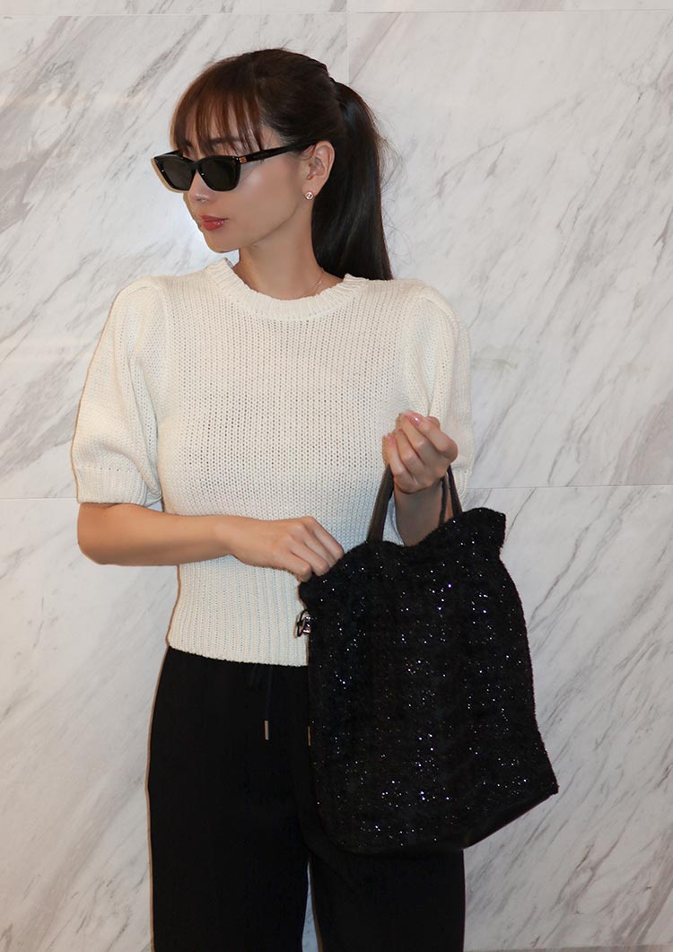 Tweed tote bag LD073