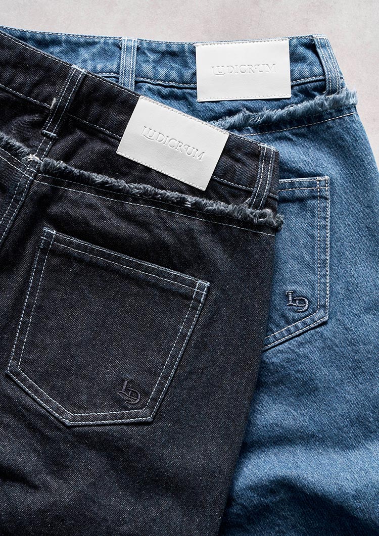 LD Color stitch semiflare denim LD088
