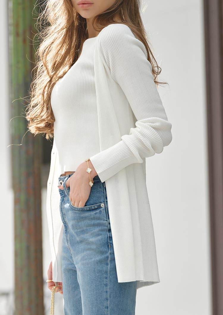 UV Cut summer rib knit cardigan LD006