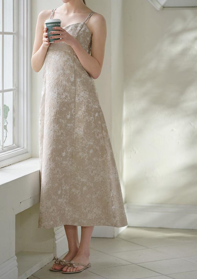 Flower jacquard cami dress LD007