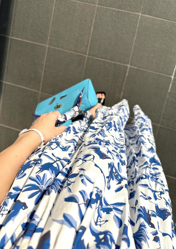 2Way Resort cotton dress LD021 - Blue Flower