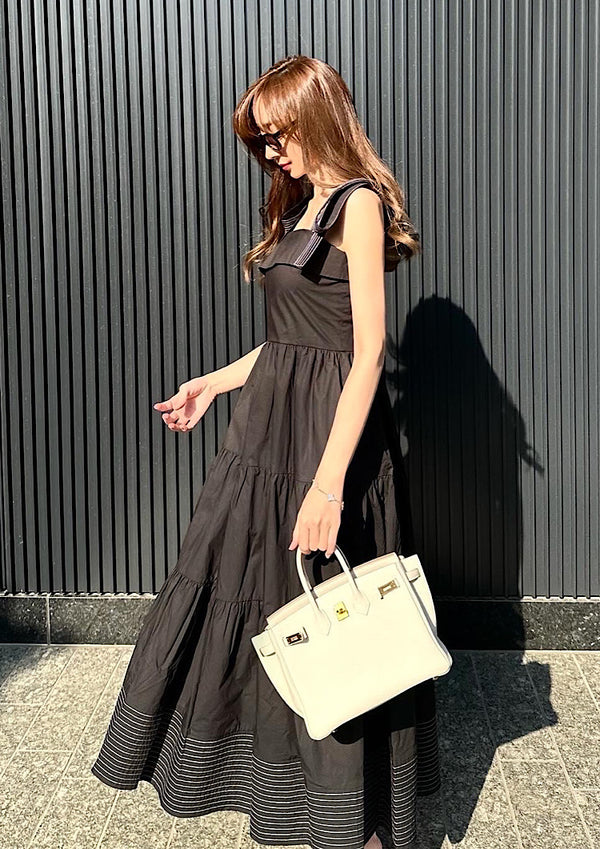 2Way Resort cotton dress LD021 - Black