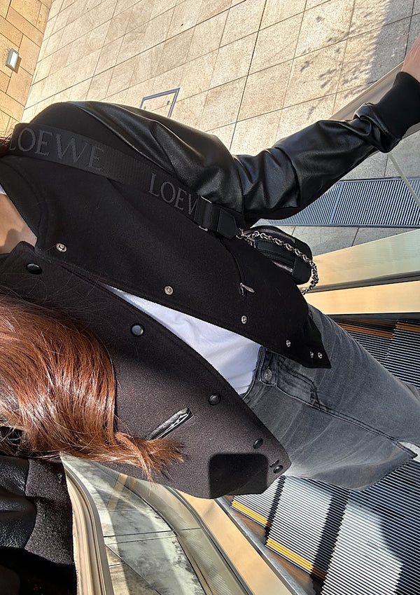 Melton fake leather blouson　LD032