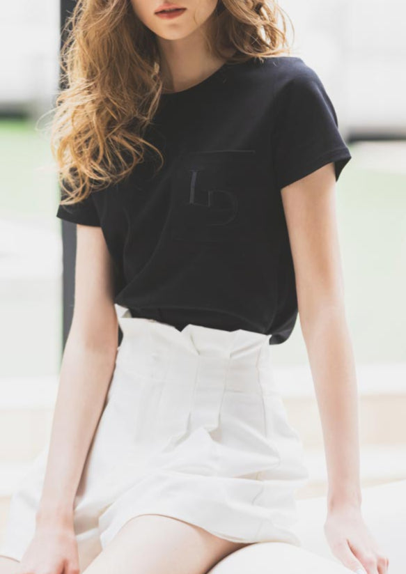 LD Embroidery Tshirt LD012 - Black