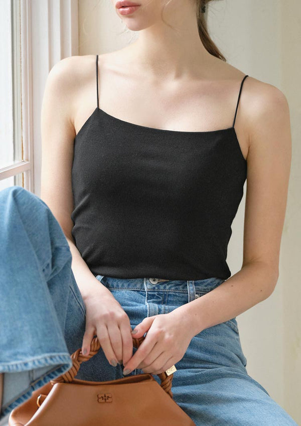 Rib cut camisole LD018 - Black