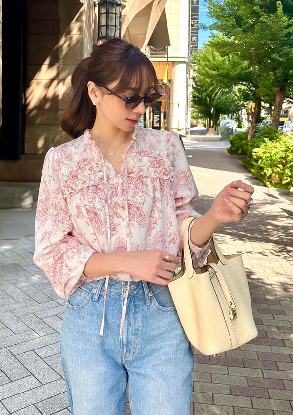 Floral blouse　LD028 - Red