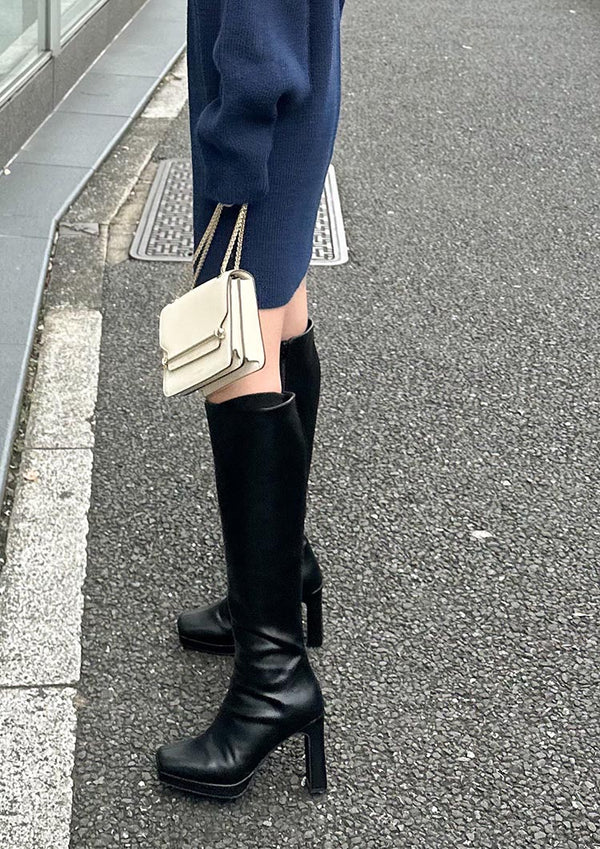 Platform long boots　LD036 - Black