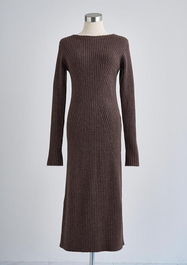 Backtwist semiflare onepiece　LD043 - Melange brown