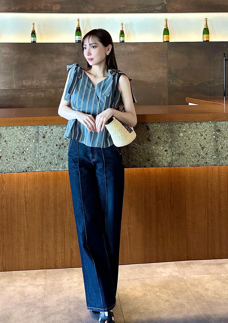 model:163cm / Black×Off White size:S