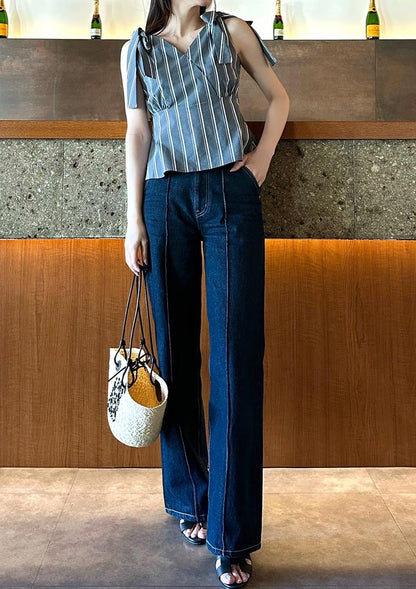 Shoulder ribbon blouse　LD055