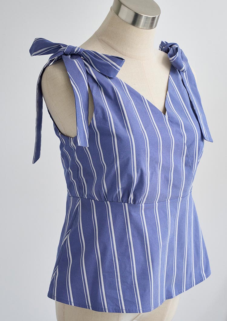 Shoulder ribbon blouse　LD055