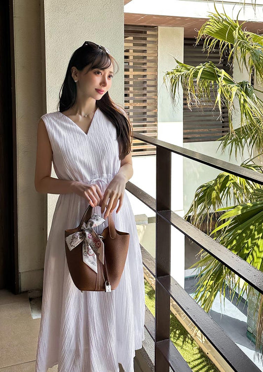 Vneck drawstring dress　LD056