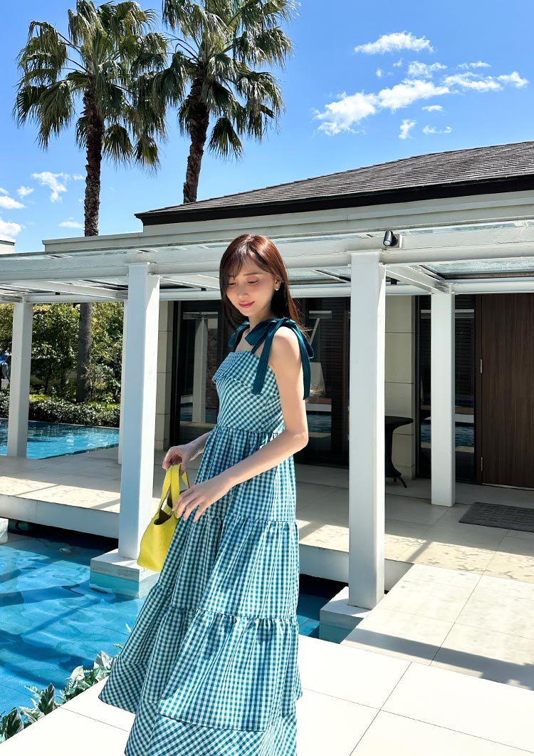 2Way Resort checkered dress　LD057