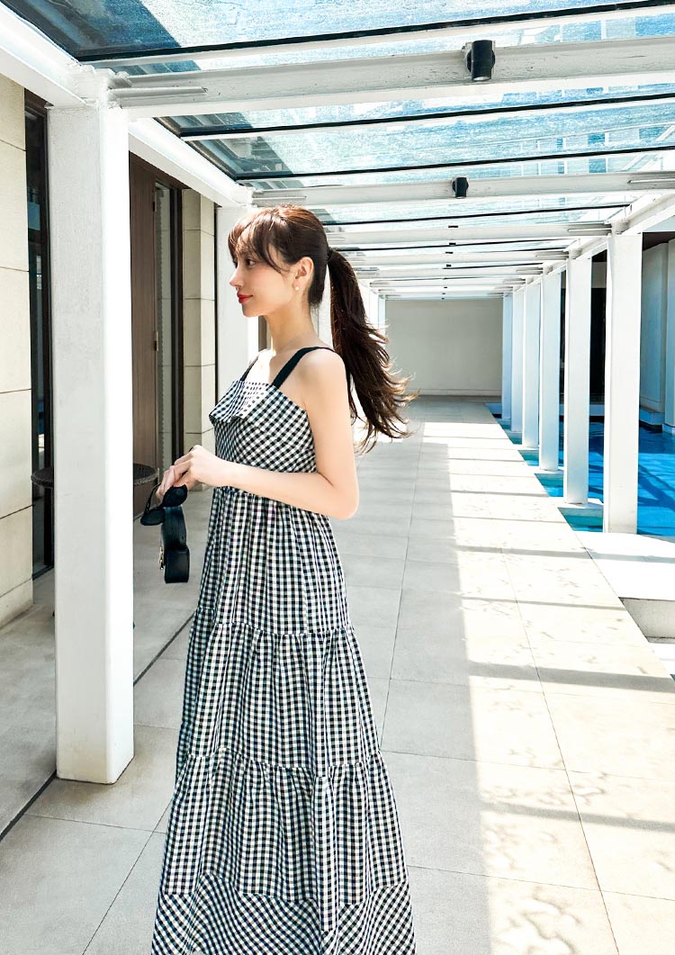 2Way Resort checkered dress　LD057