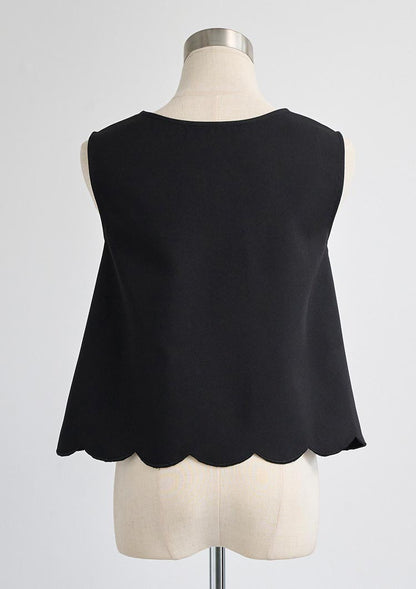 2way scalloped sleeveless tops　LD058