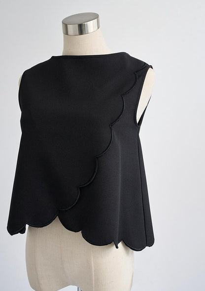 2way scalloped sleeveless tops　LD058