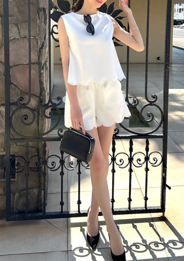 Scalloped short pants　LD059 - Off white