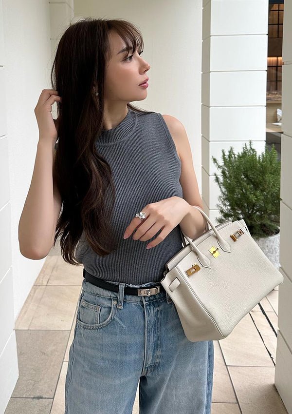 LD sleeveless knit top　LD060 - Glitter gray