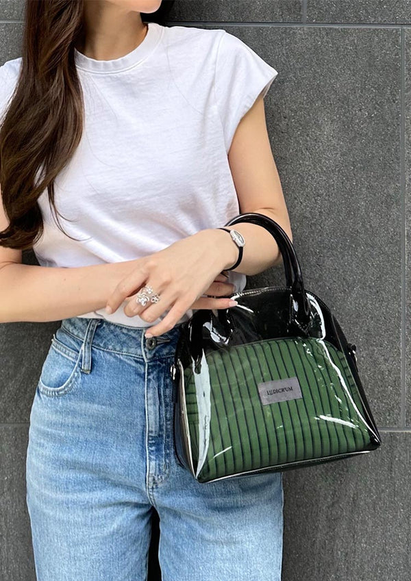 Clear mini boston bag　LD062 - Black